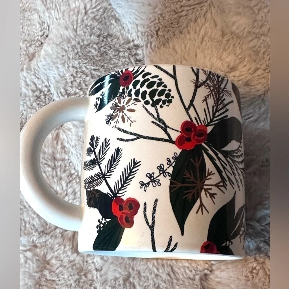 Starbucks Coffee Mug 12 ounce Winter Greenery
